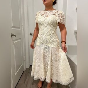 Vintage Ivory Lace Dress